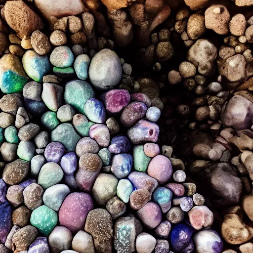 Prompt: a cave of geodes, photograph, realistic, 3 5 mm camera, beautiful