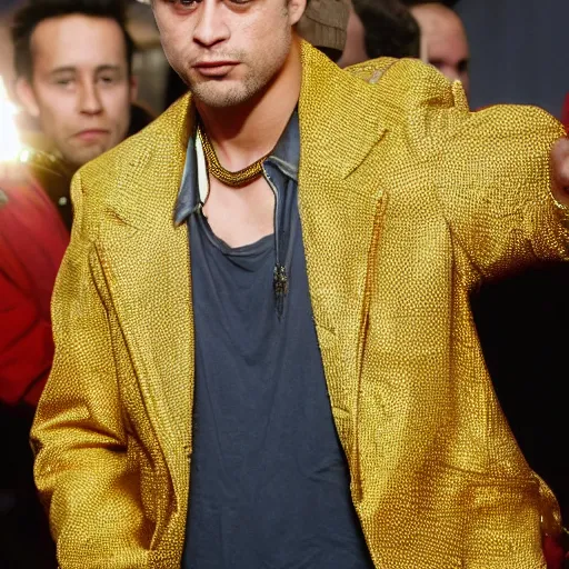 Image similar to Tyler Durden with a golden jacket
