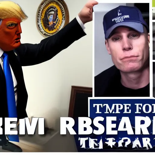 Image similar to Jerma FBI raid on Trump