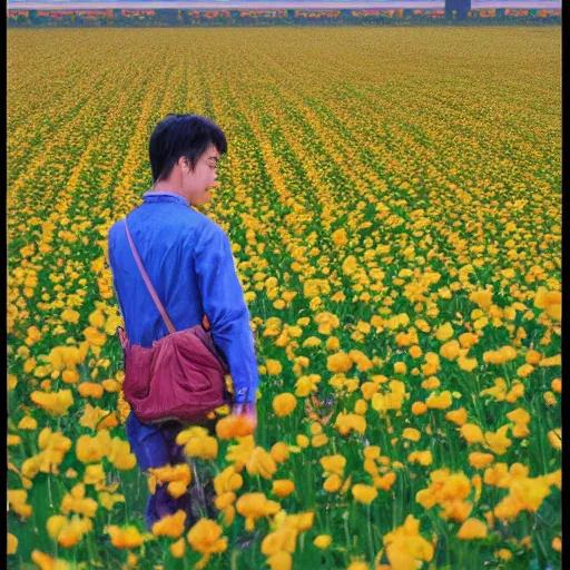 Prompt: man in a flower field by qunqing 1 2 3