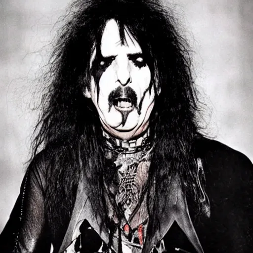 Image similar to alice cooper, black metal