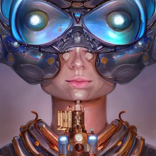 Image similar to a female robot AI painting beautiful cosmic art on a canvas, by artgerm and wlop and scott fischer and seb mckinnon, digital art, highly detailed, wide shot, intricate, fantasy, mystical, sharp focus, Trending on Artstation HQ, deviantart, unreal engine 5, 4K UHD image