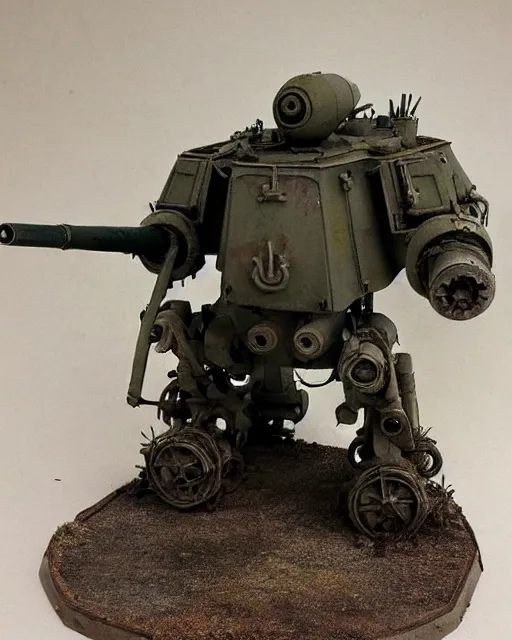 Image similar to ( ( t - 3 4 ) ) mech!!!! armed with a 7 5 mm cannon for an arm, giant!!!! humanoid!!!! figure, sharp angles, giant legs, oil painting, ( ( ( soviet tank ) ) ), tribal yurta, postapocalyptic, sharp focus