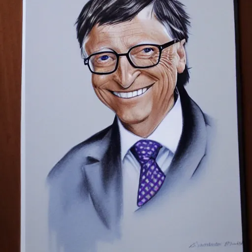 Image similar to Bill gates wearing Rin Tohsaka's clothing, drawn in the style of Stanley Artgerm Lau, extremely detailed