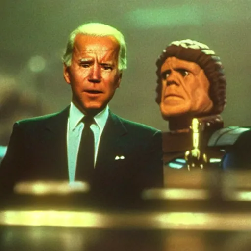 Image similar to a tv still of joe biden starring in return of the jedi (1983)