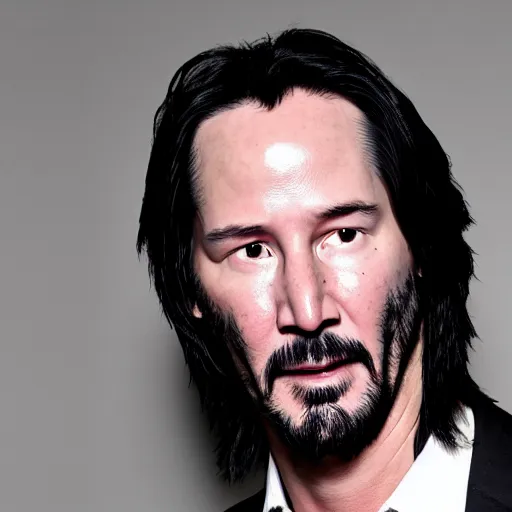 Prompt: photograph of keanu reeves as a 7 5 year old man, aged