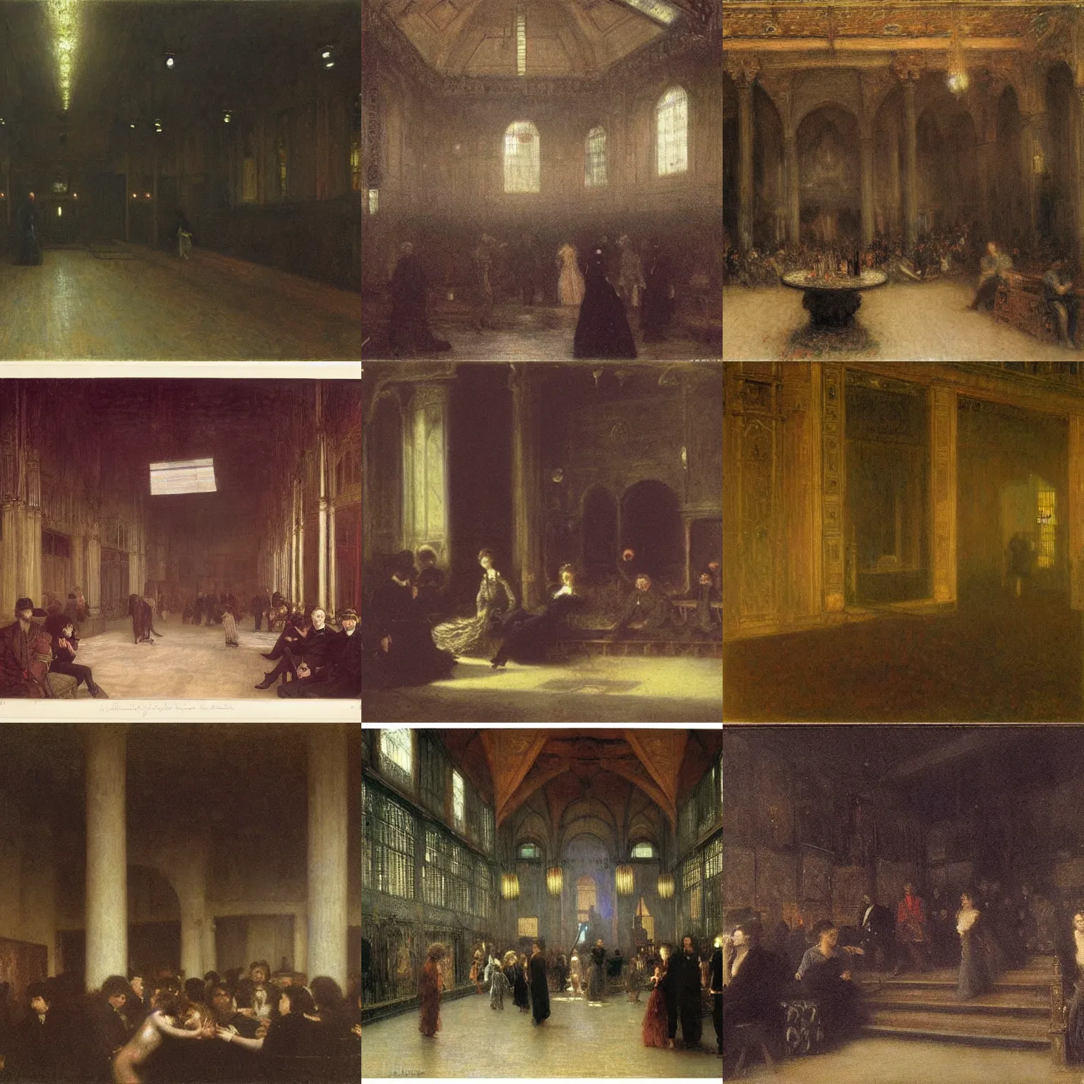 Prompt: art by henri fantin - latour depicting the interior of a goth nightclub in soho during the 1 9 8 0 s