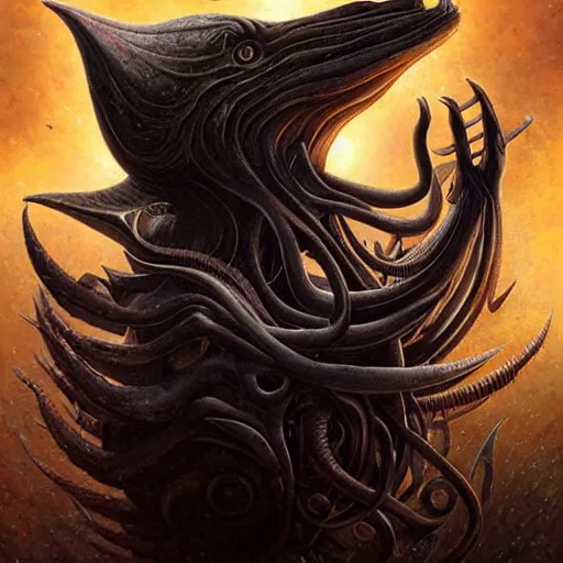 Prompt: ultra realistic upper body portrait of nyarlathotep, erebus, the god of darkness and shadow, solar eclipse, digital art by artgerm and karol bak