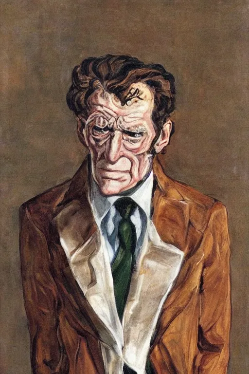 Image similar to Beast (Dr. Henry Philip Hank McCoy) from the X-Men by Lucian Freud