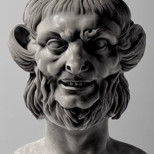 Prompt: marble bust of a demon