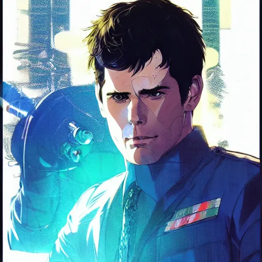 Image similar to james marsden as a manga characterl, realistic shaded perfect face, fine details. anime. realistic shaded lighting poster by ilya kuvshinov katsuhiro otomo ghost - in - the - shell, magali villeneuve, artgerm, jeremy lipkin and michael garmash and rob rey