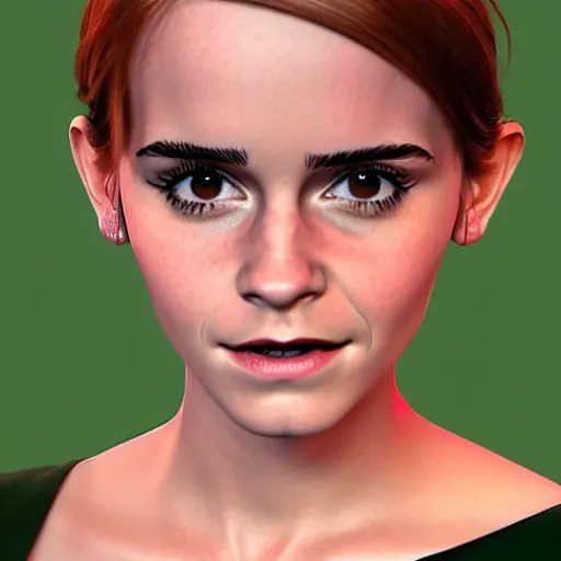 Prompt: 3 d render of emma watson in the style of pixar movies