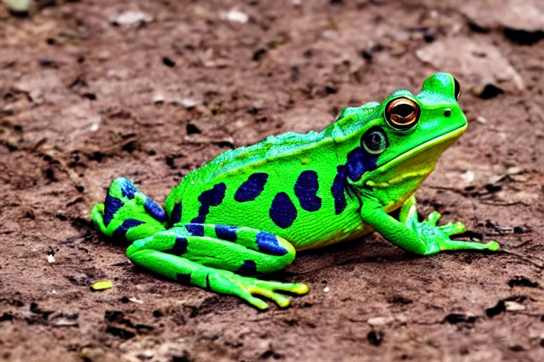 Image similar to half chameleon , half frog