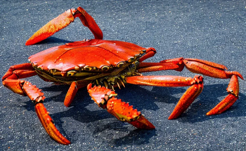 Image similar to giant crab, highly detailed, extremely high quality, hd, 4 k, 8 k, professional photographer, 4 0 mp, lifelike, top - rated, award winning, cinematic, realistic, detailed lighting, detailed shadows, sharp, no blur, edited, corrected, trending