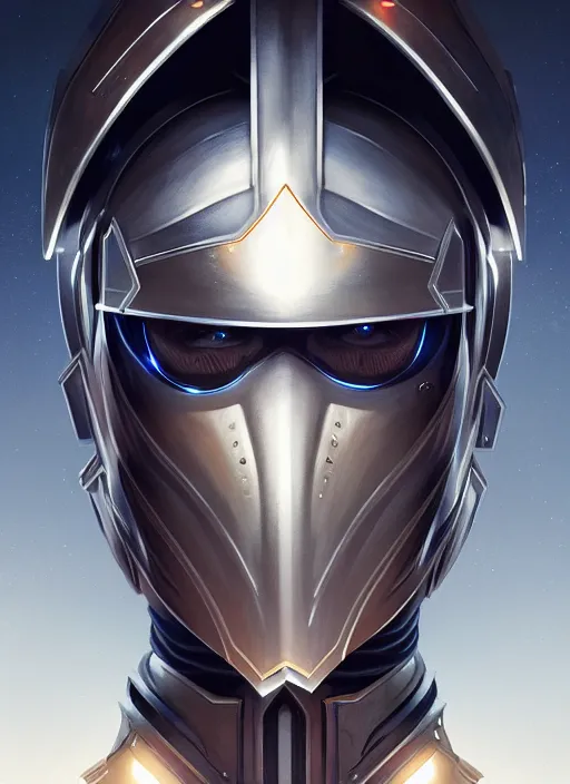 Prompt: symmetry!! portrait of futuristic medieval knight, sci - fi, tech wear, intricate, elegant, extremely detailed, digital painting, artstation, cinematic lighting, concept art, smooth, sharp focus, illustration, art by artgerm and greg rutkowski and alphonse mucha, 8 k