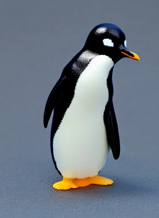 Prompt: 80mm resin detailed miniature of fluffy penguin, Product Introduction Photos, 4K, Full body, simple background