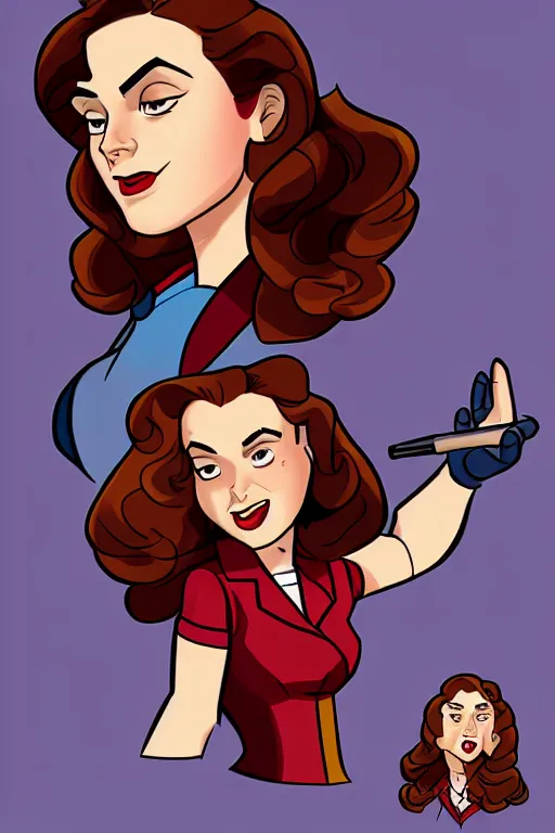 Prompt: Agent carter high quality digital painting in the style of Don Bluth