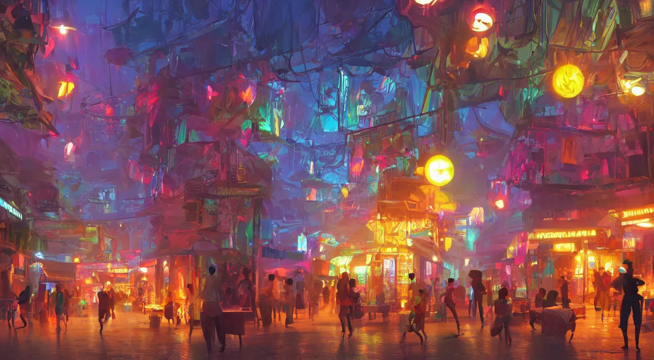 Prompt: bazaar zouk oriantal multicolorful sky shine place mosquet painting stylized digital video game icon global illumination ray tracing 8 k hd resolution, by ilya kuvshinov and cushart krentz and gilleard james