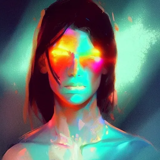 Image similar to portrait of a beautiful alyx vance, volume lighting, concept art, by greg rutkowski!!, colorful, xray melting colors!!