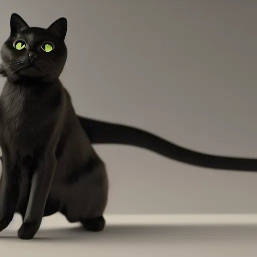 Image similar to Plastic black cat, octane render, realistic lighting, unreal engine