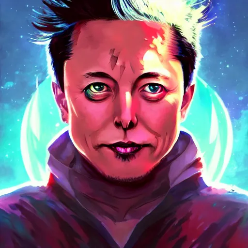 Prompt: anime portrait of Elon Musk as a shaman yedi using dark force to eliminate trump as an anime antagonist by Stanley Artgerm Lau, WLOP, Rossdraws, James Jean, Andrei Riabovitchev, Marc Simonetti, and Sakimichan, trending on artstation