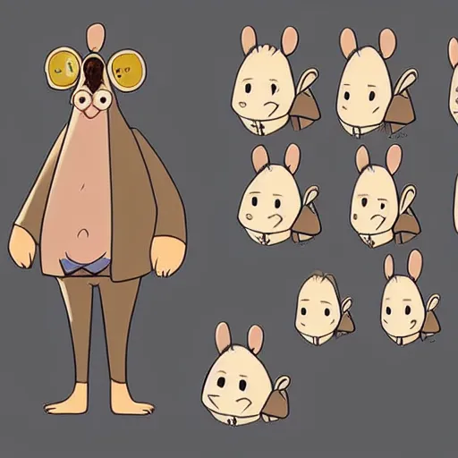 Image similar to character design of cute mole, cartoon style ， by movie fantastic beasts and where to find them