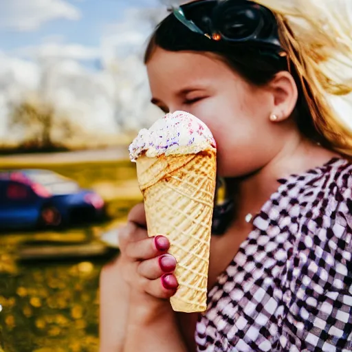 Image similar to a very detailed photograph of ice cream cone love