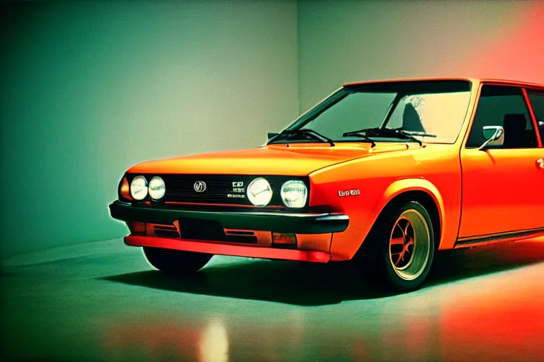 Image similar to 1 9 6 8 ae 8 6 corolla gts, thick neon lights, ektachrome photograph, volumetric lighting, f 8 aperture, cinematic eastman 5 3 8 4 film