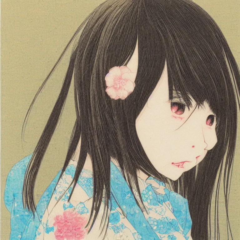 Image similar to young girl by chika umino, detailed