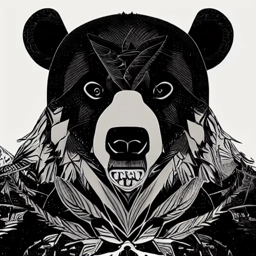 Prompt: bear album art, cover art, poster, dramatic, epic