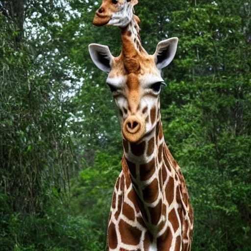 Image similar to a human - giraffe hybrid, wildlife photography