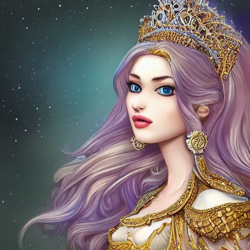 Image similar to princess, 4 k, godly, beautiful, intricate, hyper detailed, realistic