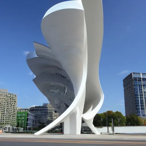 Image similar to 3d printed building, by calatrava