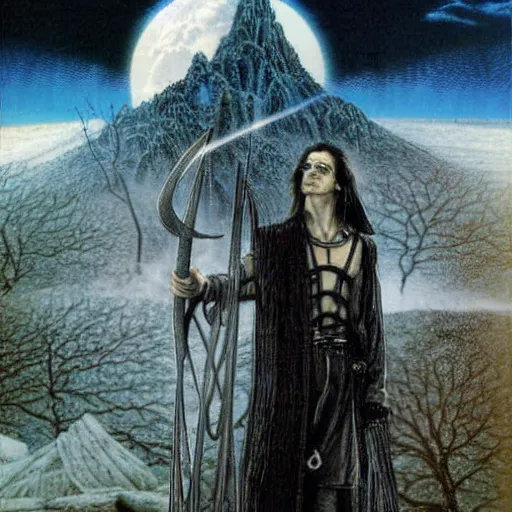 Prompt: 'The Lord of the Rings: Cyberpunk edition, by Luis Royo, Gerald Brom, Richard Dadd'