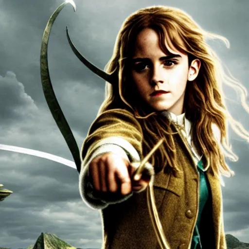 Image similar to emma watson as hermione granger in lord of the rings