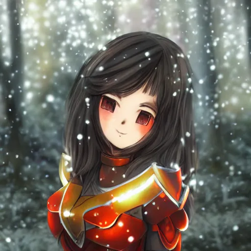 Premium AI Image  an anime girl with glowing red eyes in a dark forest