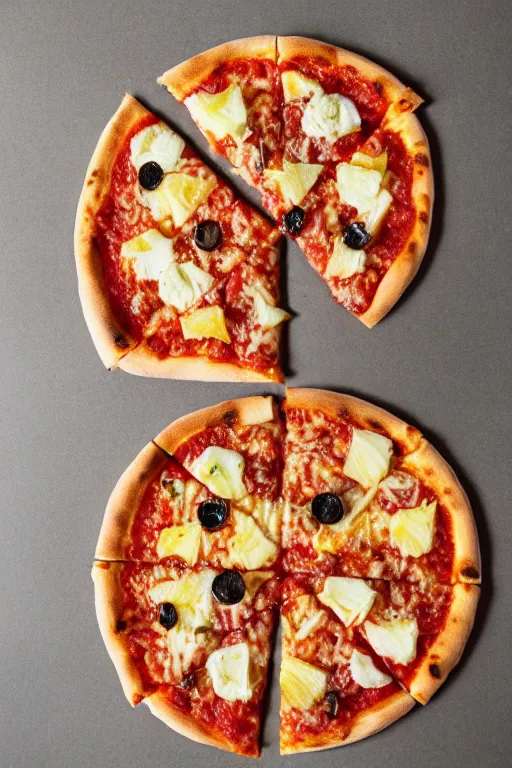 Image similar to pizza on pineapple