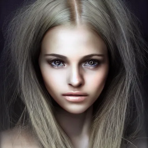 Image similar to ultra realistic portrait of a beautiful woman, so pretty, lovely, stunning look, fantasy, hyperrealism,