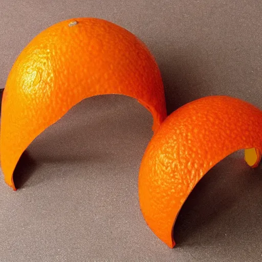 Prompt: helmet that looks like an orange peel, fruit helmet