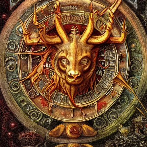 Prompt: detailed and sharp leo god zodiac artwork, mystic style, detailed, 8 k, detailed, symmetrical, by brian froud