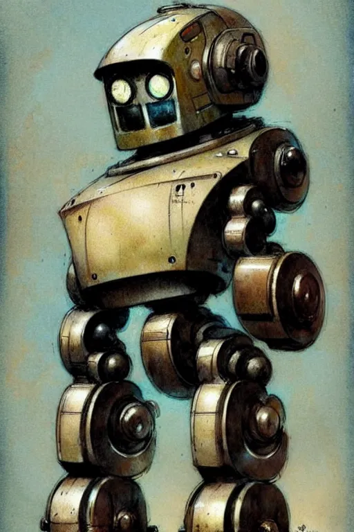 Image similar to (((((1950s ironclad robot . muted colors.))))) by Jean-Baptiste Monge !!!!!!!!!!!!!!!!!!!!!!!!!!!