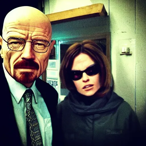 Prompt: “2b with Walter white on the set of breaking bad”