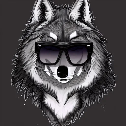 Prompt: full body wolf wearing sunglasses and a backwards baseball cap, symmetrical face. symmetrical detailed defined eyes. isekai background style, nature, douche