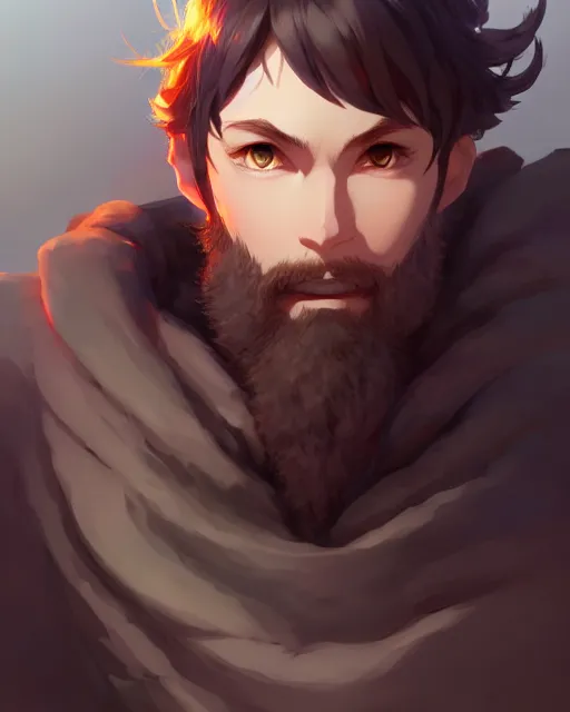 Image similar to portrait of a male cleric d & d, beard, fantasy, portrait shinkai makoto studio ghibli studio key hideaki anno sakimichan stanley artgerm lau rossdraws james jean marc simonetti elegant highly detailed digital painting artstation pixiv