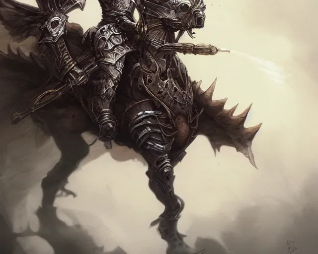 Prompt: A faded ghost devil warrior riding a giant ghost horse with armour, fantasy art, in the style of Frank Neidhardt, illustration, epic art, fantasy, intricate, elgant, amazing detail, digital painting, artstation, concept art, smooth, sharp focus