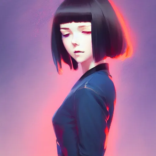 Image similar to elegant girl in urban outfit, cute fine face, rounded eyes, digital painting, fan art, pixiv, by Ilya Kuvshinov, katsuhiro otomo ghost-in-the-shell, magali villeneuve, artgerm, Jeremy Lipkin and Michael Garmash and Rob Rey