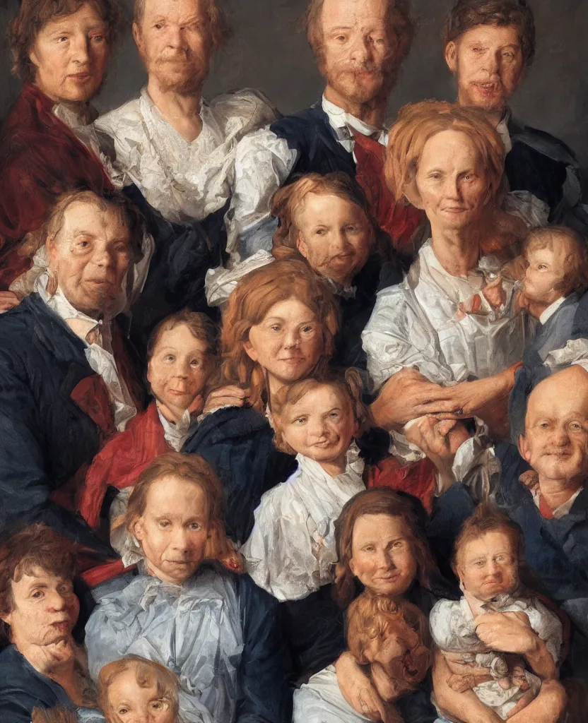 Prompt: portrait of an ugly family, realistic, 8 k
