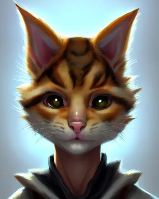 Image similar to character concept art of a young male anthropomorphic furry cat | | cute - fine - face, pretty face, key visual, realistic shaded perfect face, fine details by stanley artgerm lau, wlop, rossdraws, james jean, andrei riabovitchev, marc simonetti, and sakimichan, trending on artstation