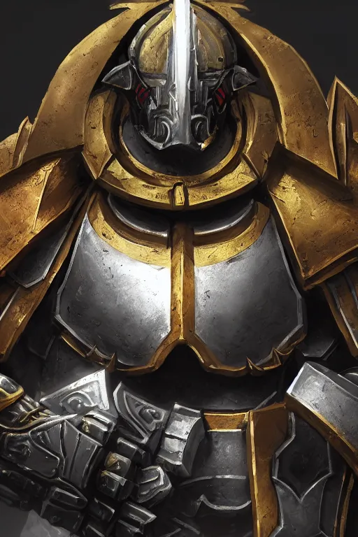 Image similar to armor portrait heros warhammer 4 0 k horus heresy fanart - the primarchs emperor by johannes helgeson animated with vfx concept artist & illustrator global illumination ray tracing hdr fanart arstation zbrush central hardmesh 8 k octane renderer comics stylized