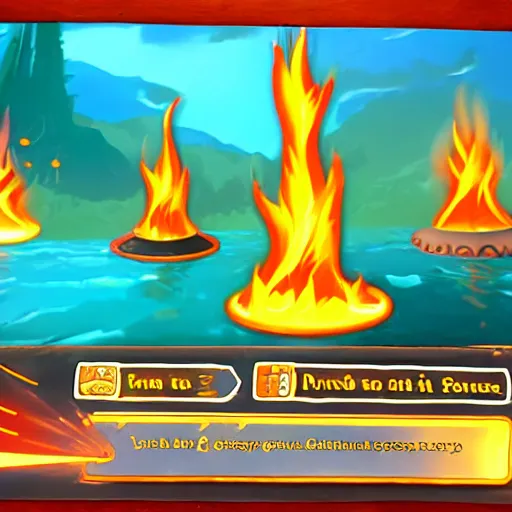 Image similar to cone of fire spell, Raft gameplay